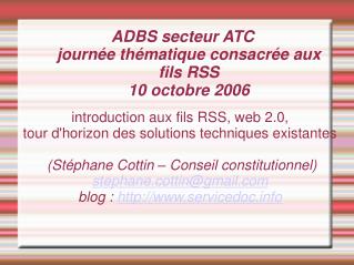 ADBS secteur ATC journée thématique consacrée aux fils RSS 10 octobre 2006
