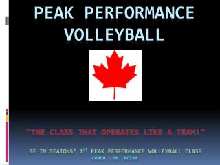 Peak performance volleyball
