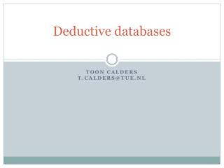 Deductive databases