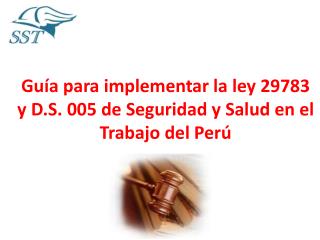 Guía para implementar la ley 29783 y D.S . 005 de Seguridad y Salud en el Trabajo del Perú