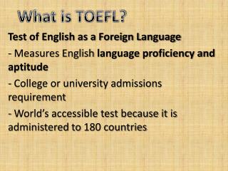 What is TOEFL?