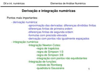 Derivação e integração numéricas