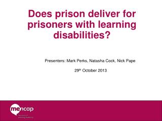 Does prison deliver for prisoners with learning disabilities?