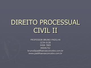 DIREITO PROCESSUAL CIVIL II