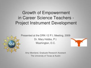 Growth of Empowerment in Career Science Teachers - Project Instrument Development