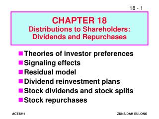 distribution of retained earnings dividends and stock repurchases