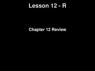 Lesson 12 - R