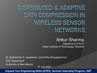 Distributed &amp; adaptive Data compression in wireless Sensor Networks