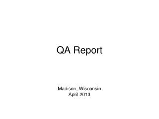 QA Report