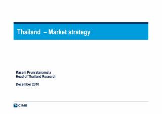 Thailand – Market strategy