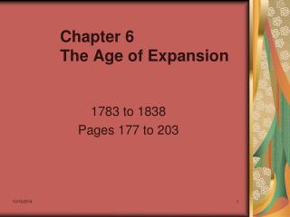 Chapter 6 The Age of Expansion