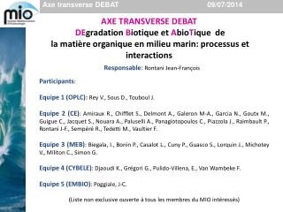 Axe transverse DEBAT 09/07/2014