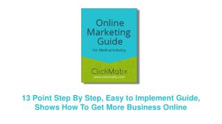 ClickMatix Online Marketing Guide for Medical Industries