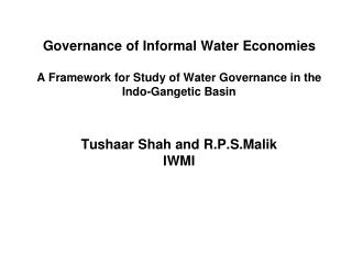 Understanding water governance