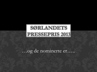 Sørlandets pressepris 2013