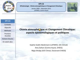 Chimie atmosphérique et Changement Climatique: aspects épistémologiques et politiques