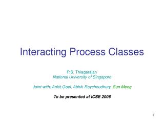 Interacting Process Classes