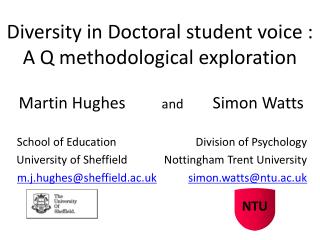 Diversity in Doctoral student voice : A Q methodological exploration