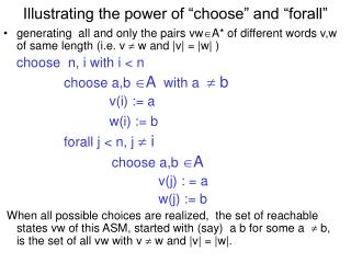 Illustrating the power of “choose” and “forall”