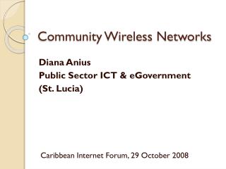 Community Wireless Networks