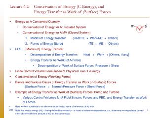Energy as A Conserved Quantity Conservation of Energy for An Isolated System