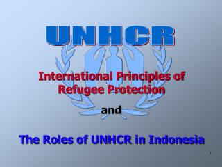 International Principles of Refugee Protection and The Roles of UNHCR in Indonesia