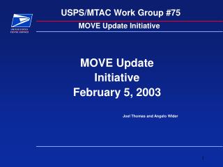 USPS/MTAC Work Group #75