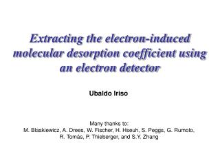 Extracting the electron-induced molecular desorption coefficient using an electron detector