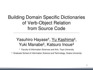 Building Domain Specific Dictionaries of Verb-Object Relation from Source Code