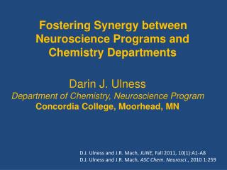 Fostering Synergy between Neuroscience Programs and Chemistry Departments