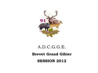 A.D.C.G.G.E. Brevet Grand Gibier SESSION 2012