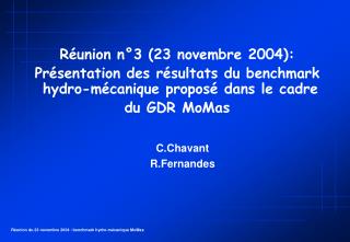 Réunion n°3 (23 novembre 2004):