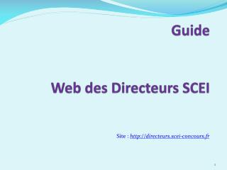 Guide Web des Directeurs SCEI