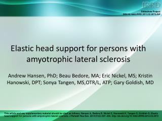 Elastic head support for persons with amyotrophic lateral sclerosis