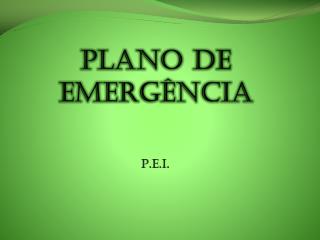 Plano de Emergência