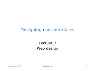Designing user interfaces
