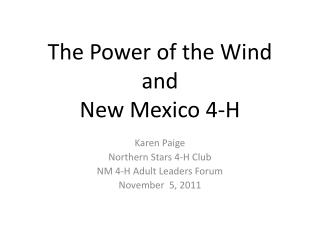 The Power of the Wind and New Mexico 4-H