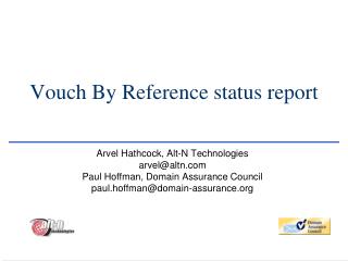 Vouch By Reference status report