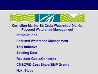 Carnelian-Marine-St. Croix Watershed District Focused Watershed Management