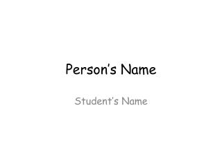 Person’s Name
