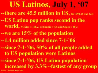 US Latinos, July 1, ‘07
