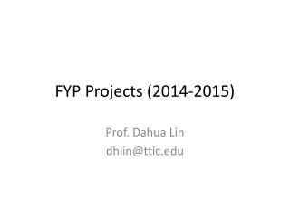 FYP Projects (2014-2015)