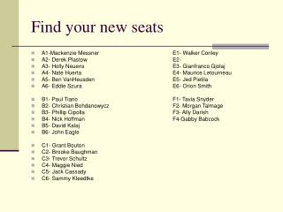 Find your new seats