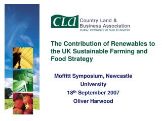 The Contribution of Renewables to the UK Sustainable Farming and Food Strategy