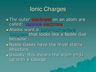 Ionic Charges