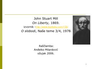 John Stuart Mill On Liberty , 1869. izvornik - bartleby/130/