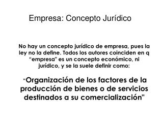 Empresa: Concepto Jurídico