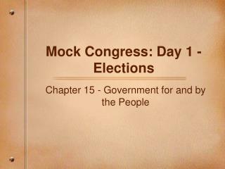 Mock Congress: Day 1 - Elections