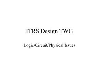 ITRS Design TWG