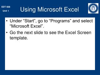 Using Microsoft Excel